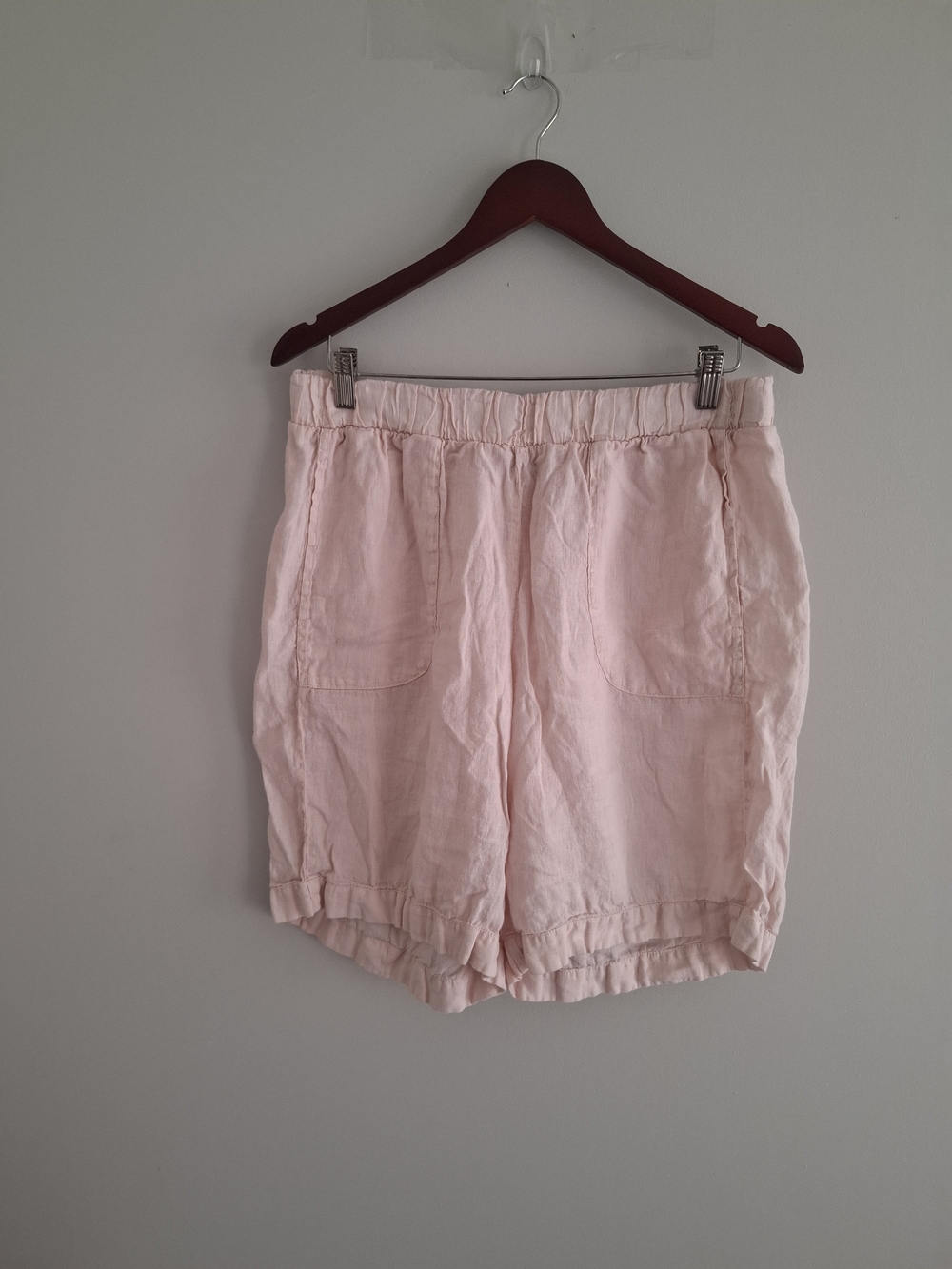 Flax Light Pink Linen Bermuda Shorts SZ M